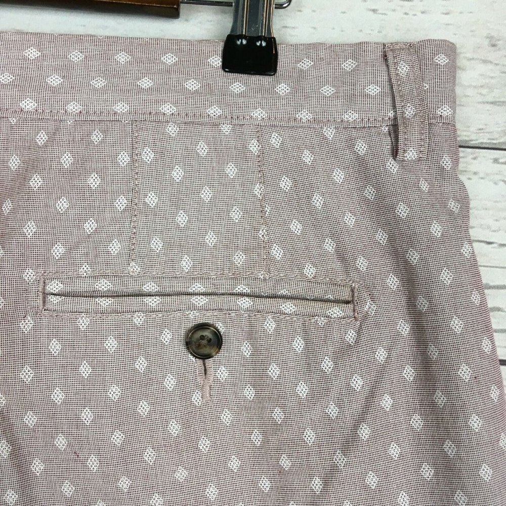 Johnston Murphy Mens Shorts sz 34 Light Purple‎ Pattern Flat Front Pima Cotton - Picture 3 of 9